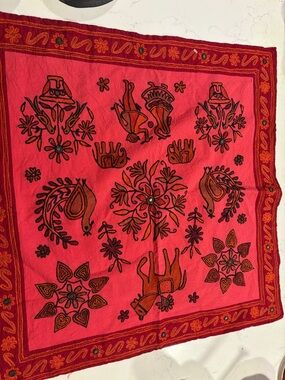 Tribal Vintage Handmade Embroidered Tapestry